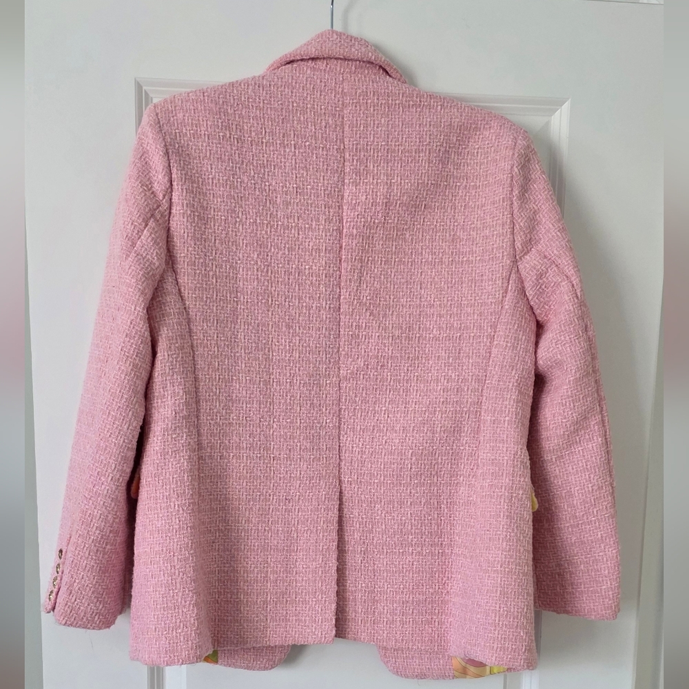 NWT Sunday Up pink tweed jacket - Picture 3 of 7